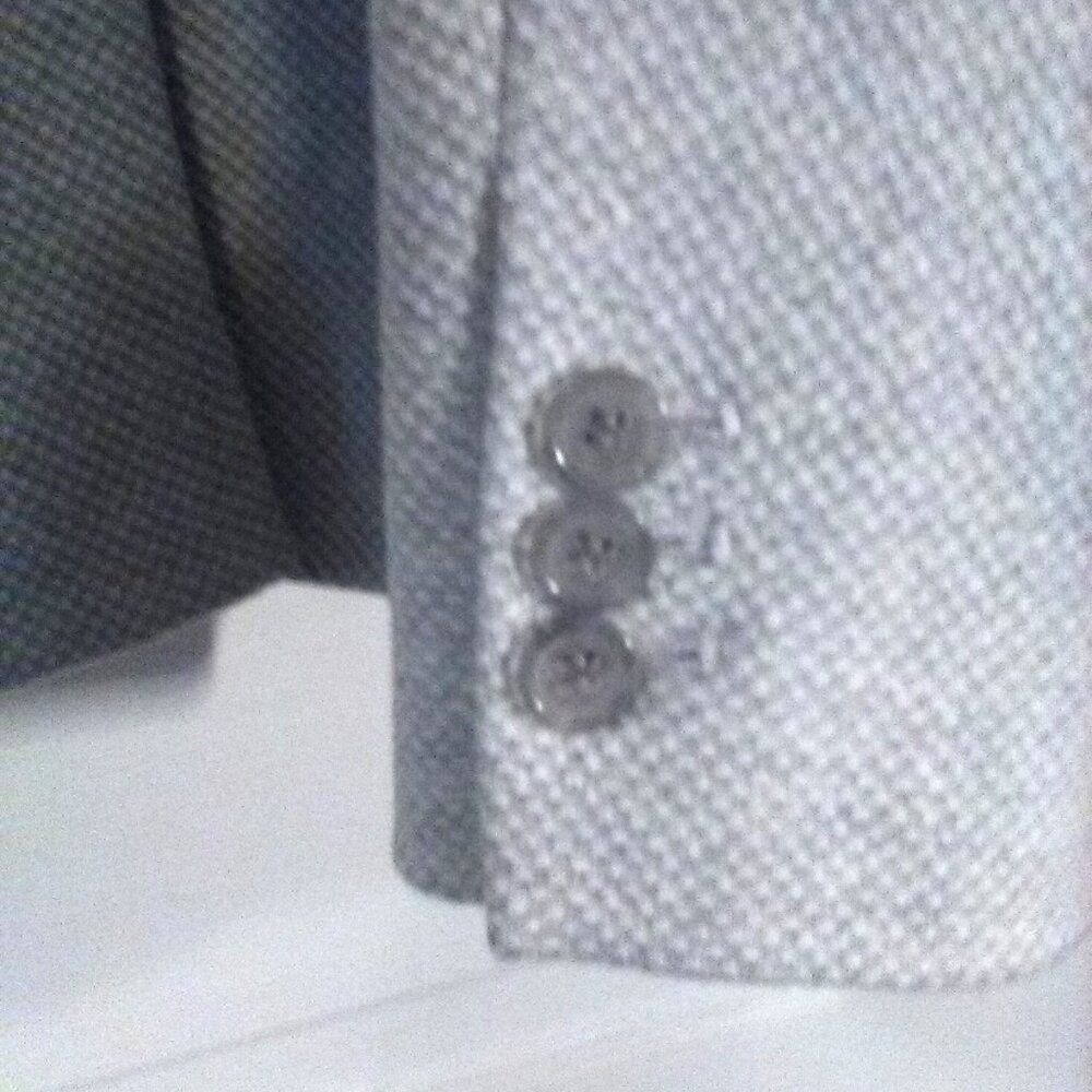 Talbots Petite Light Gray/White Woven Blazer - Picture 11 of 12